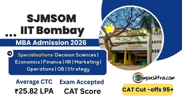 SJMSOM IIT MBA Admission 2026. Application Open After CAT Result SJMSOM Admission 2026