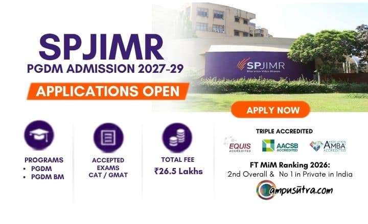 SPJIMR Mumbai PGDM Admission 2027–29: Applications Open SPJIMR Apply
