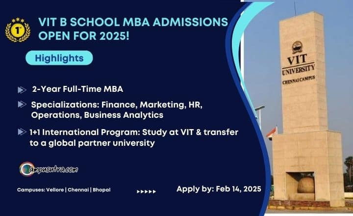 VIT B School Opens Applications for MBA Batch 2025