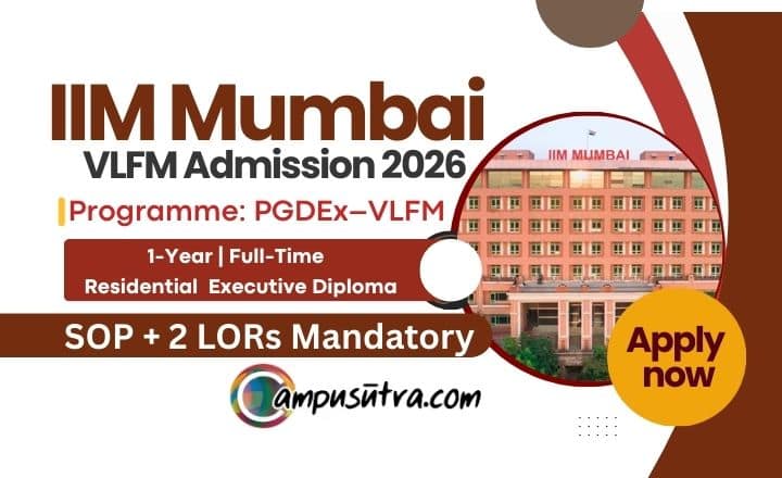 IIM Mumbai Admission 2026. VLFM Application Open Till Jan 31 VLFM Admission