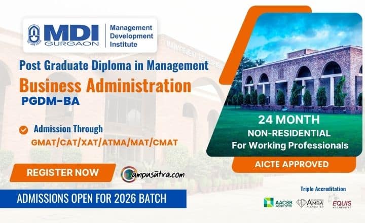 MDI Gurgaon PGDM BA Admission 2026. Application Open pgdm ba admission