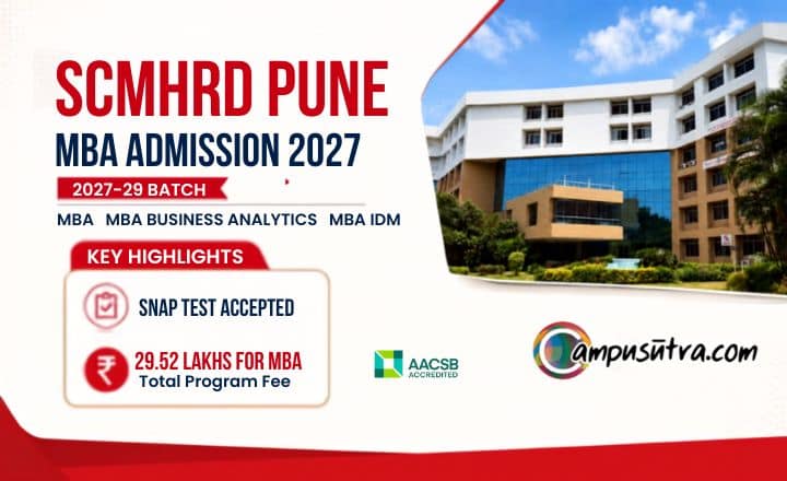 SCMHRD MBA Admission 2027, Fees, Placements & Seat scmhrd apply