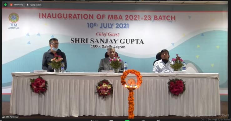 IIM Amritsar inaugurated the seventh batch of MBA program and the first batches of MBA Human Resources and MBA Analytics