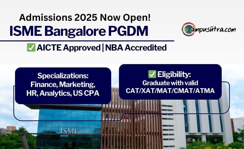 ISME Bangalore Admission Open, Apply online ISME Admission 2025