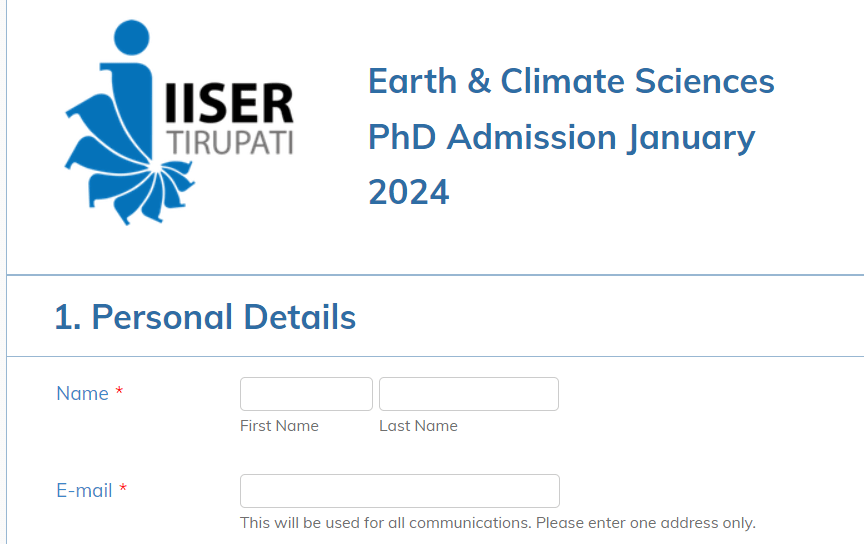 IISER Tirupati PhD Admission 2024 IISER Tirupati PhD Admission 2024