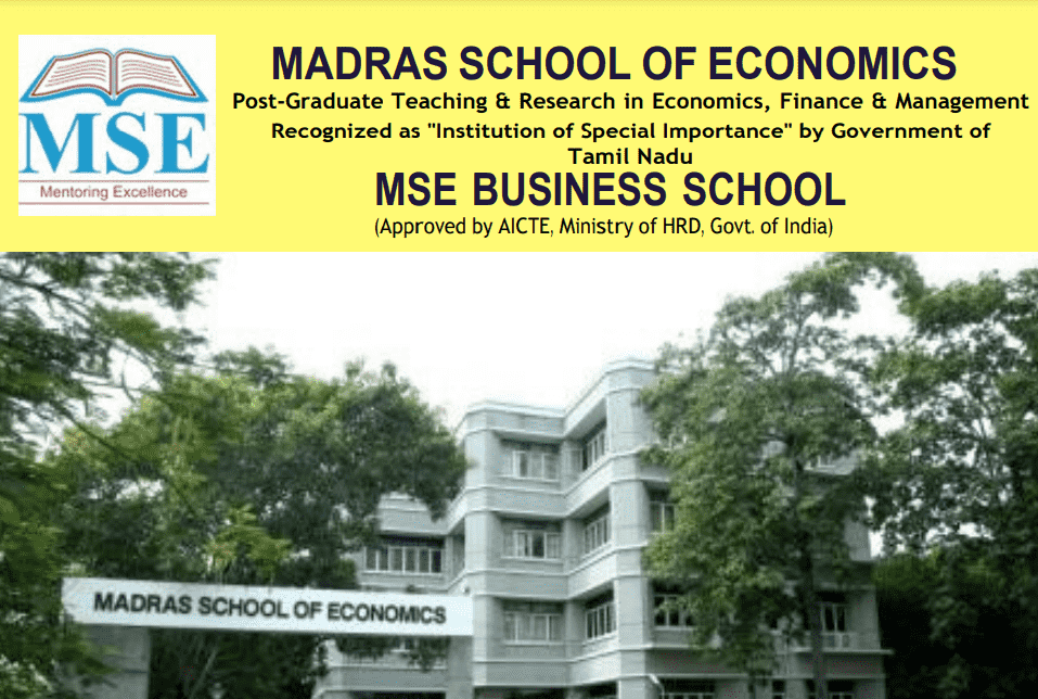 Madras School of Economics PGDM Admission 2024 Madras School of Economics PGDM Admission